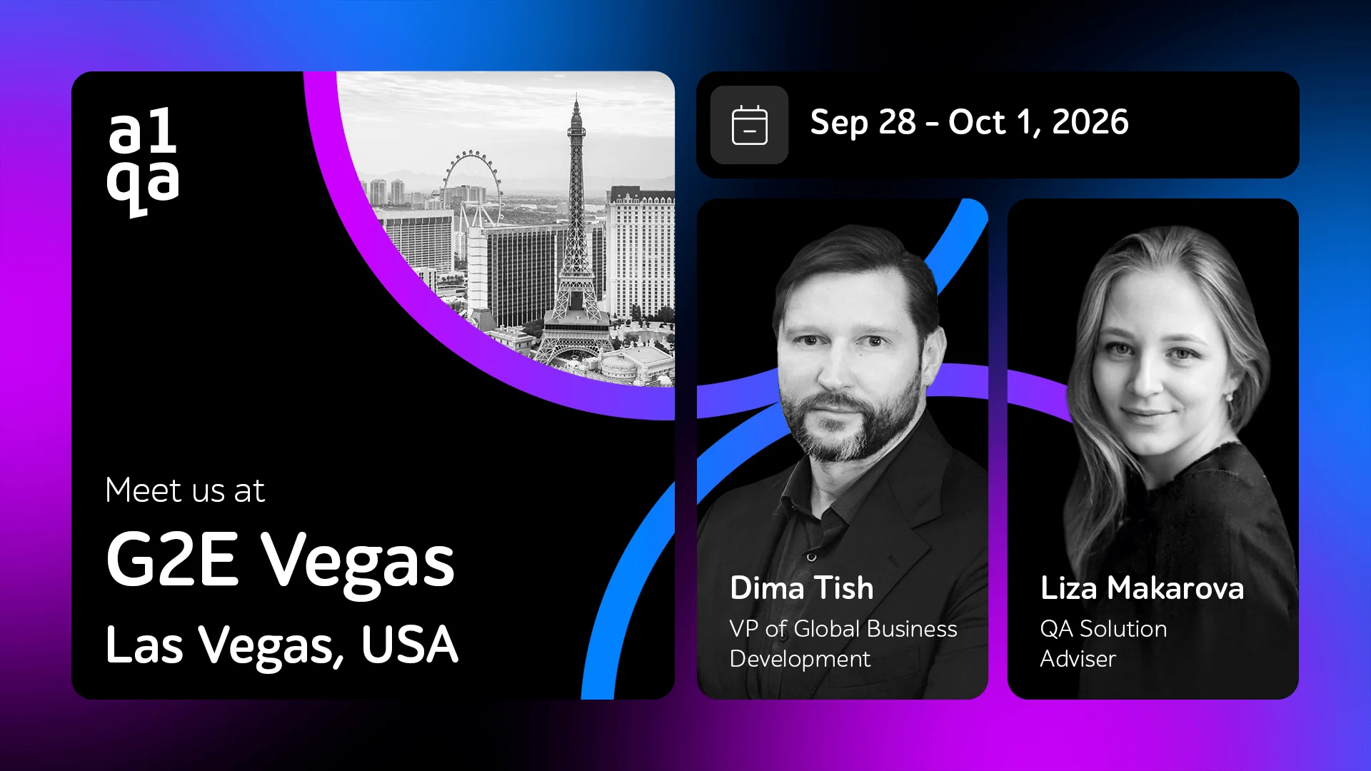 Dima Tish y Liza Makarova representarán a a1qa en G2E Las Vegas 2026